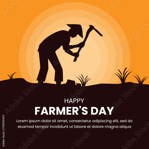 Vector graphic of Happy farmers day poster creative concept