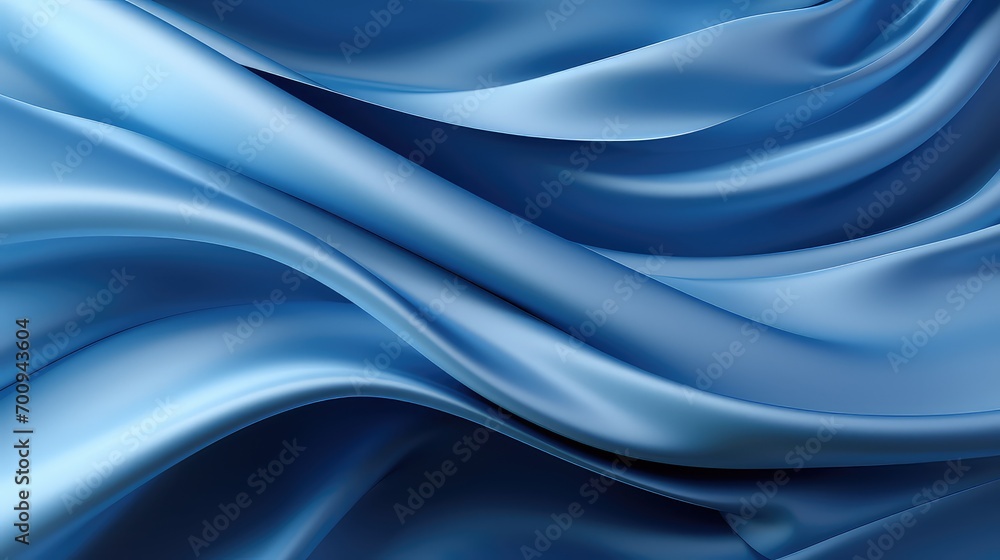 Blue abstract silk wavy background