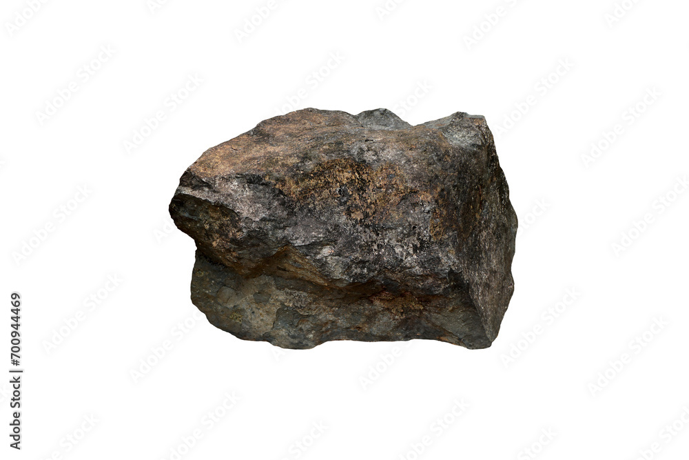 Obraz premium Raw basalt rock stone isolated on white background