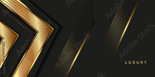 Abstract luxury overlap layer black and gold background