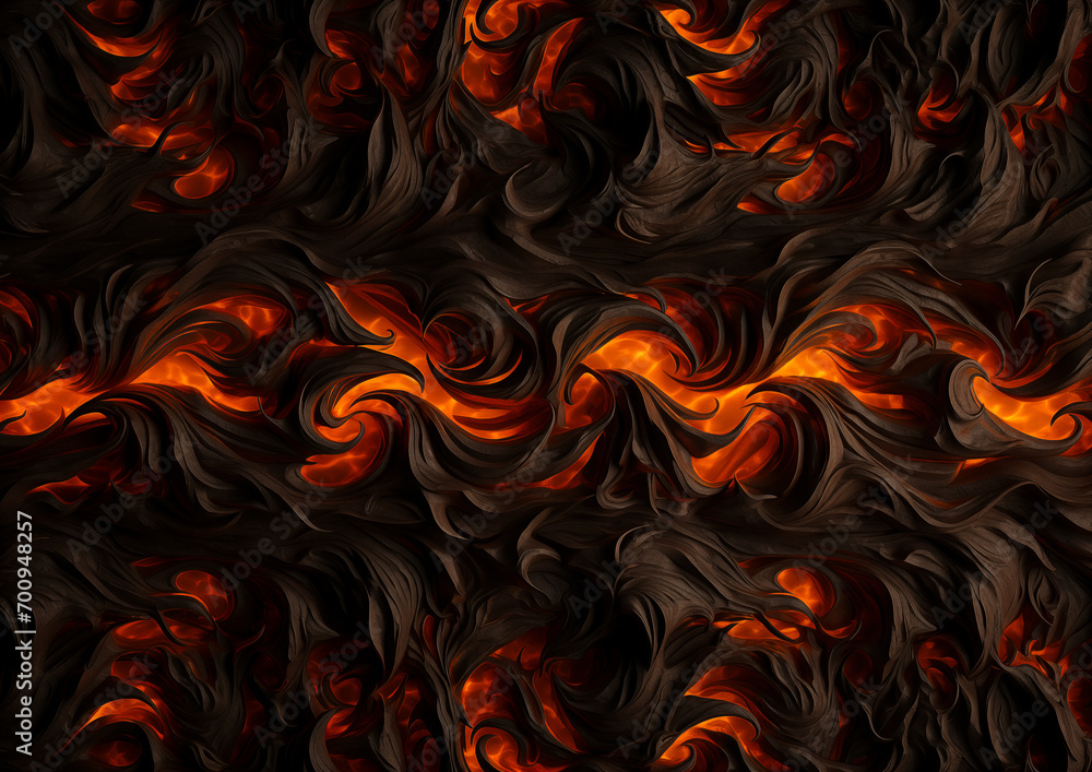 Halloween black iron gate with fire glow. Rock texture pattern with gold glowing veins. Medieval dungeon stone wall background, fantasy ancient castle grunge backdrop for copy space by Vita Halloween black iron gate with fire glow. Rock texture pattern with gold glowing veins. Medieval dungeon stone wall background, fantasy ancient castle grunge backdrop for copy space by Vita