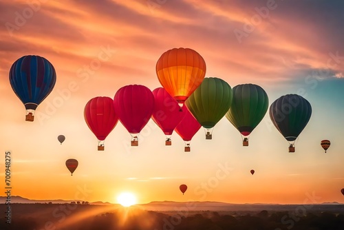hot air balloon at sunset © Muhammd