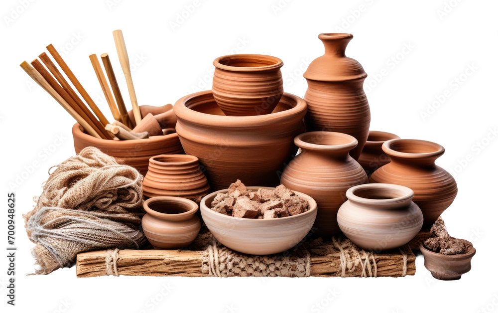 Pottery Craft Kit in Gigapixel Standard on a White or Clear Surface PNG Transparent Background.