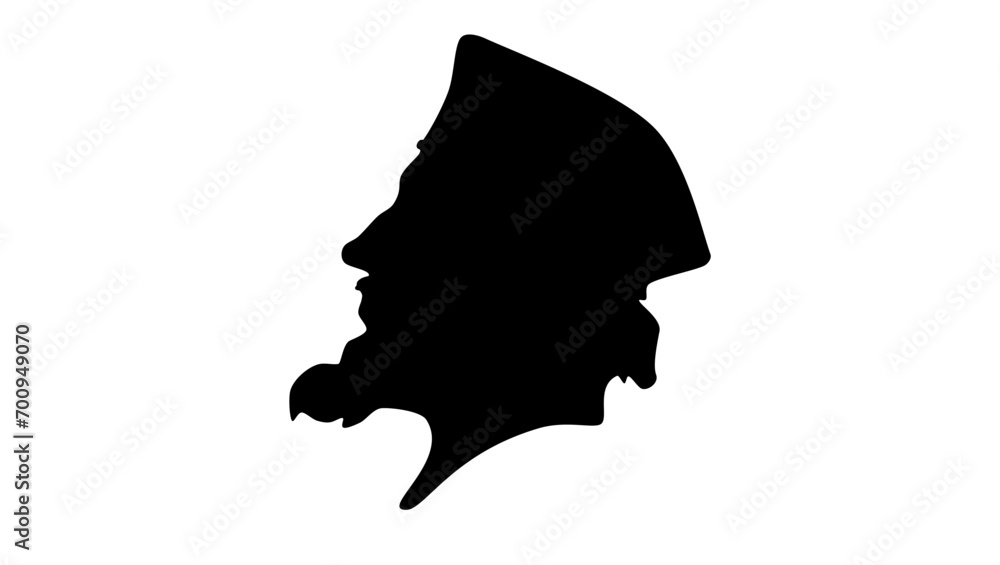 Jan Hus, black isolated silhouette Jan Hus, black isolated silhouette