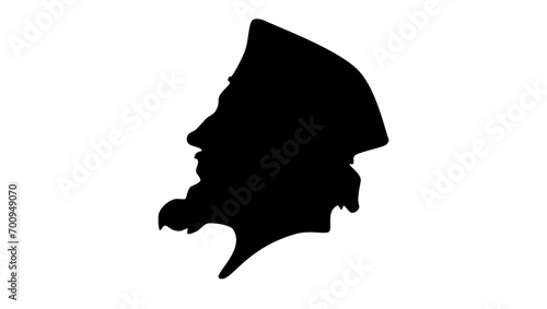 Jan Hus, black isolated silhouette photo