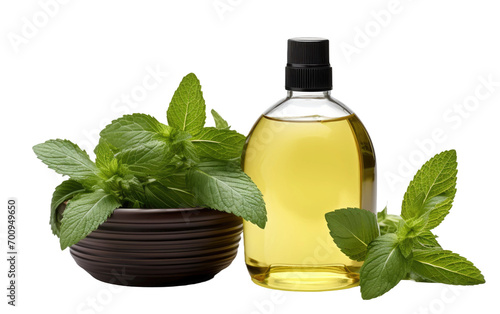 Refreshing Power Duo: Isolated Image of Peppermint and Tea Tree Oil All-Purpose Cleaner on a White or Clear Surface PNG Transparent Background.