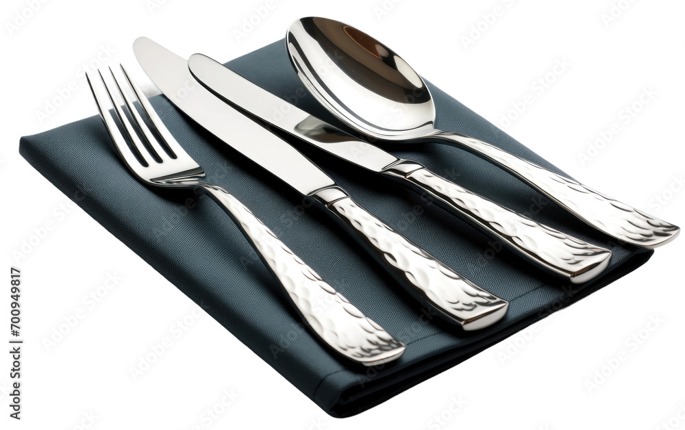 Capturing Elegance: Gigapixel Portrait of an Isolated Flatware Set on a White or Clear Surface PNG Transparent Background. Capturing Elegance: Gigapixel Portrait of an Isolated Flatware Set on a White or Clear Surface PNG Transparent Background.