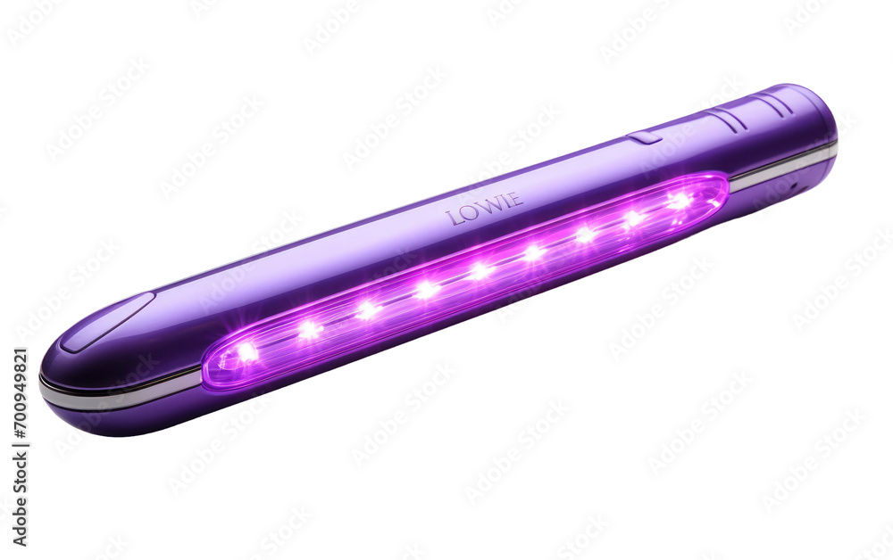 Gigapixel Showcase of a Portable UV-C Light Sanitizer Wand on a White or Clear Surface PNG Transparent Background. Gigapixel Showcase of a Portable UV-C Light Sanitizer Wand on a White or Clear Surface PNG Transparent Background.