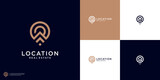 Creative home and pin location logo design inspiration