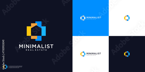 Abstract colorful home logo design inspiration