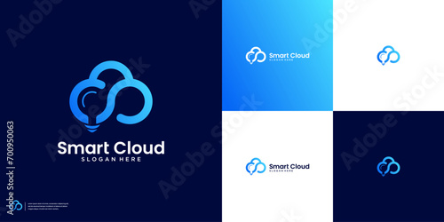 Creative smart cloud logo design template