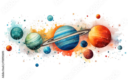 Isolated Space-themed Wall Decal on White Background in High-Resolution on a White or Clear Surface PNG Transparent Background.