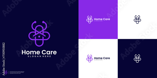 Abstract Home Care logo design inspiration
