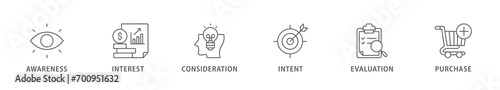 Marketing banner web icon vector illustration concept with icon of strategy, concept, communication, target group, online, print and business