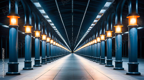Through the Modern Portal: An Illuminated Path Between Pillars of Light Guides the Way Forward © SK