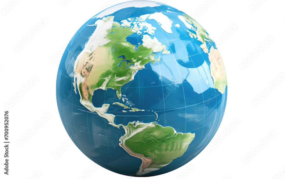 Naklejka premium Unveiling the Augmented Reality Marvel of a Globe on a White or Clear Surface PNG Transparent Background.