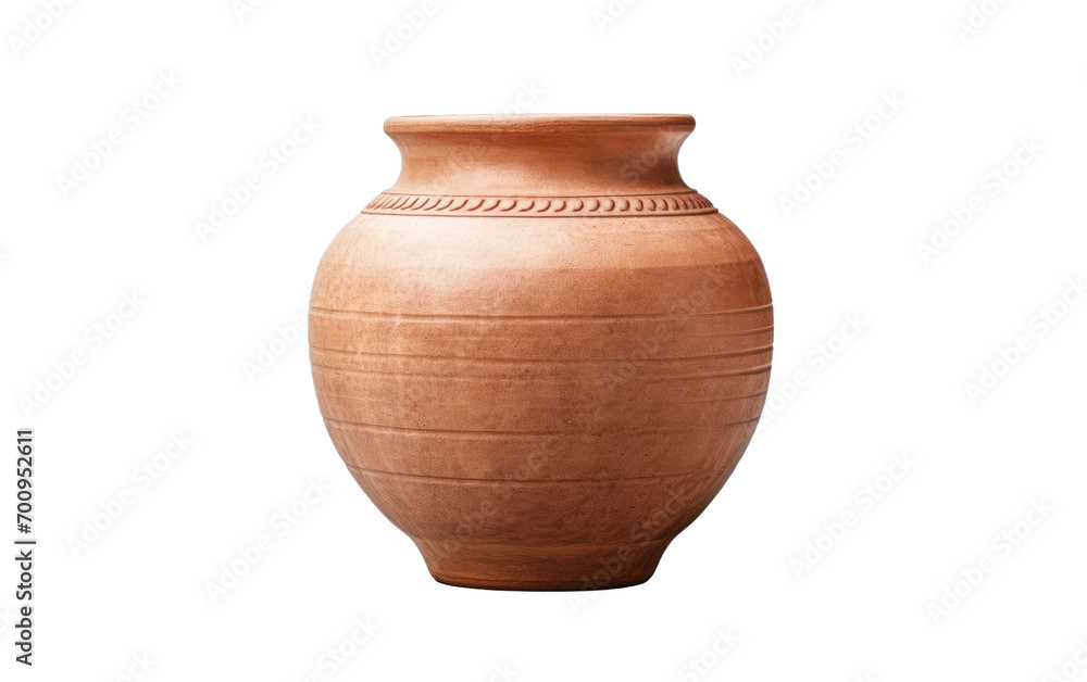 Exploring the Timeless Design of the Isolated Clay Pot on a White or Clear Surface PNG Transparent Background.