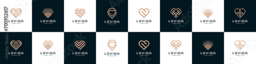 Heart or Love Logo design collection. Icons for valentine days, wedding, and romance logo design template