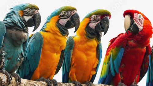 Colorful birds sitting on a tree branch. Suitable for nature and wildlife themes © Fotograf