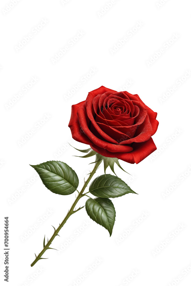 photo of red roses for valentines day, for advertisement isolated on transparent background