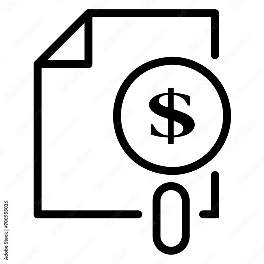 A magnifying glass over a document black flat icon A magnifying glass over a document black flat icon