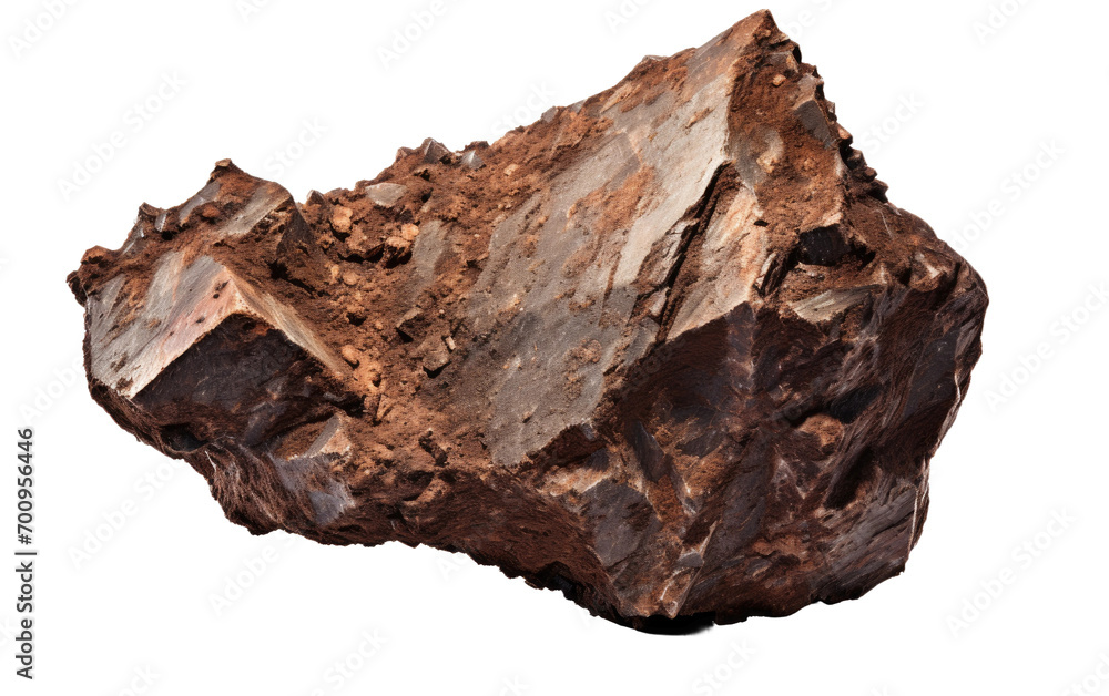 Meteorite Fragment Display, Awe-Inspiring Isolation on a White or Clear Surface PNG Transparent Background.
