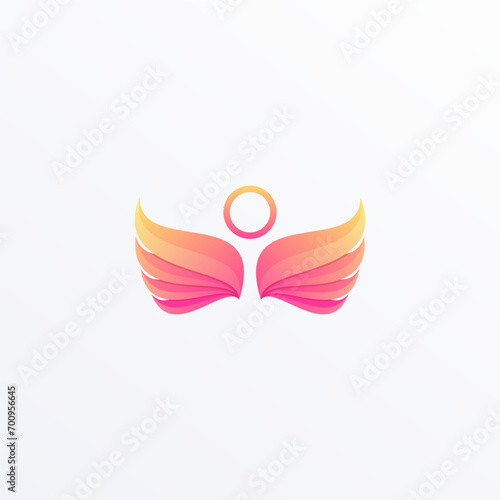 colorful modern logo, wing logo