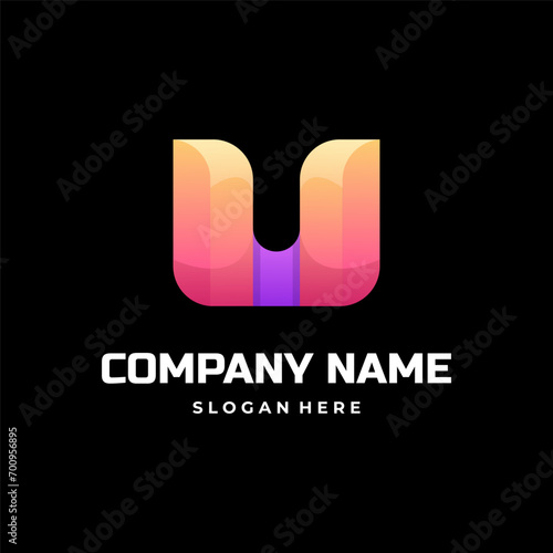 Letter U logo with modern color
