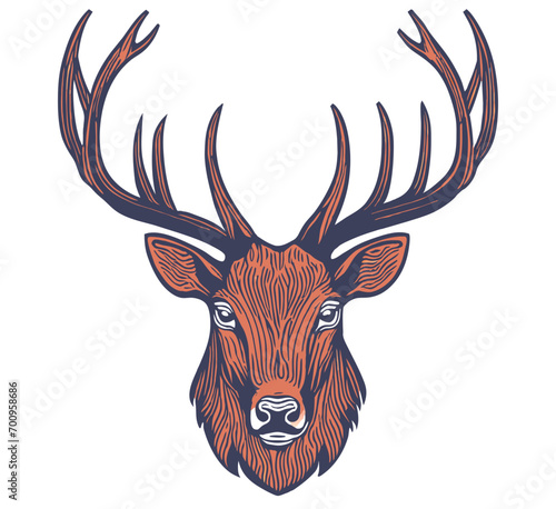 deer haed logo vector photo