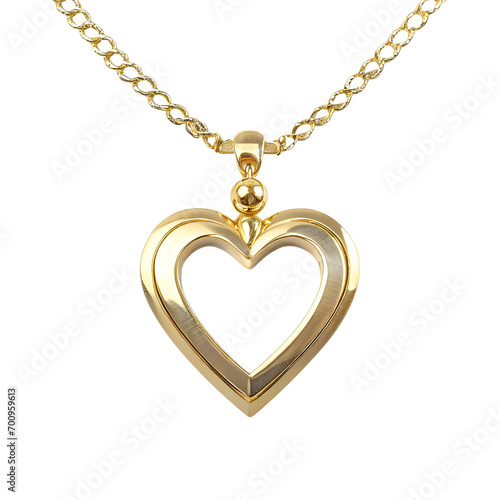 Gold heart shaped pendant.