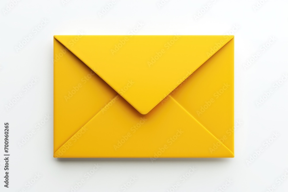 A yellow envelope resting on a white surface. Suitable for various business and communication concepts A yellow envelope resting on a white surface. Suitable for various business and communication concepts