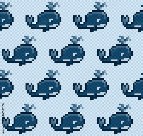 The seamless pixel background with sea and