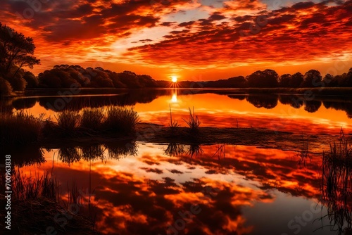 sunset over the river © tayyaba