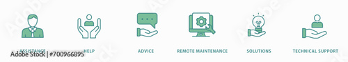 IT Expert banner web icon vector illustration concept with icon of assistance, help, advice, remote maintenance, solutions and technical support