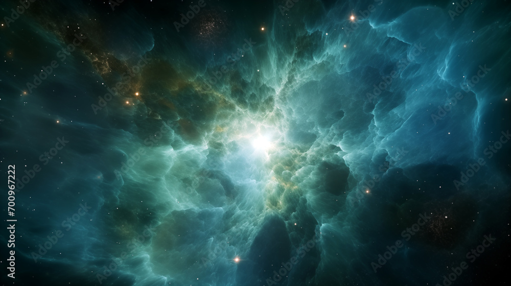 Nebula clouds in space, ai-generated