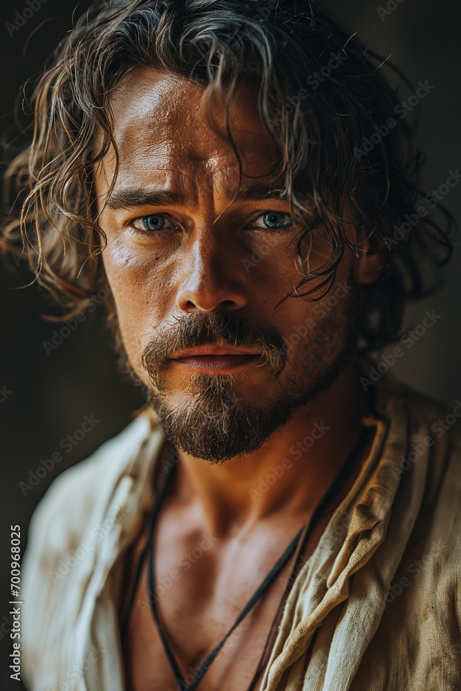 Portrait Showcasing Youthful Attractiveness and Muscular Vigor Portrait Showcasing Youthful Attractiveness and Muscular Vigor