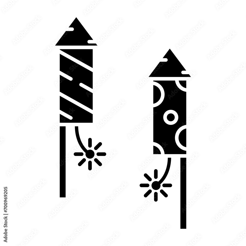 Firecrackers glyph icon, related to Chinese new year theme. use for web, digital and app development