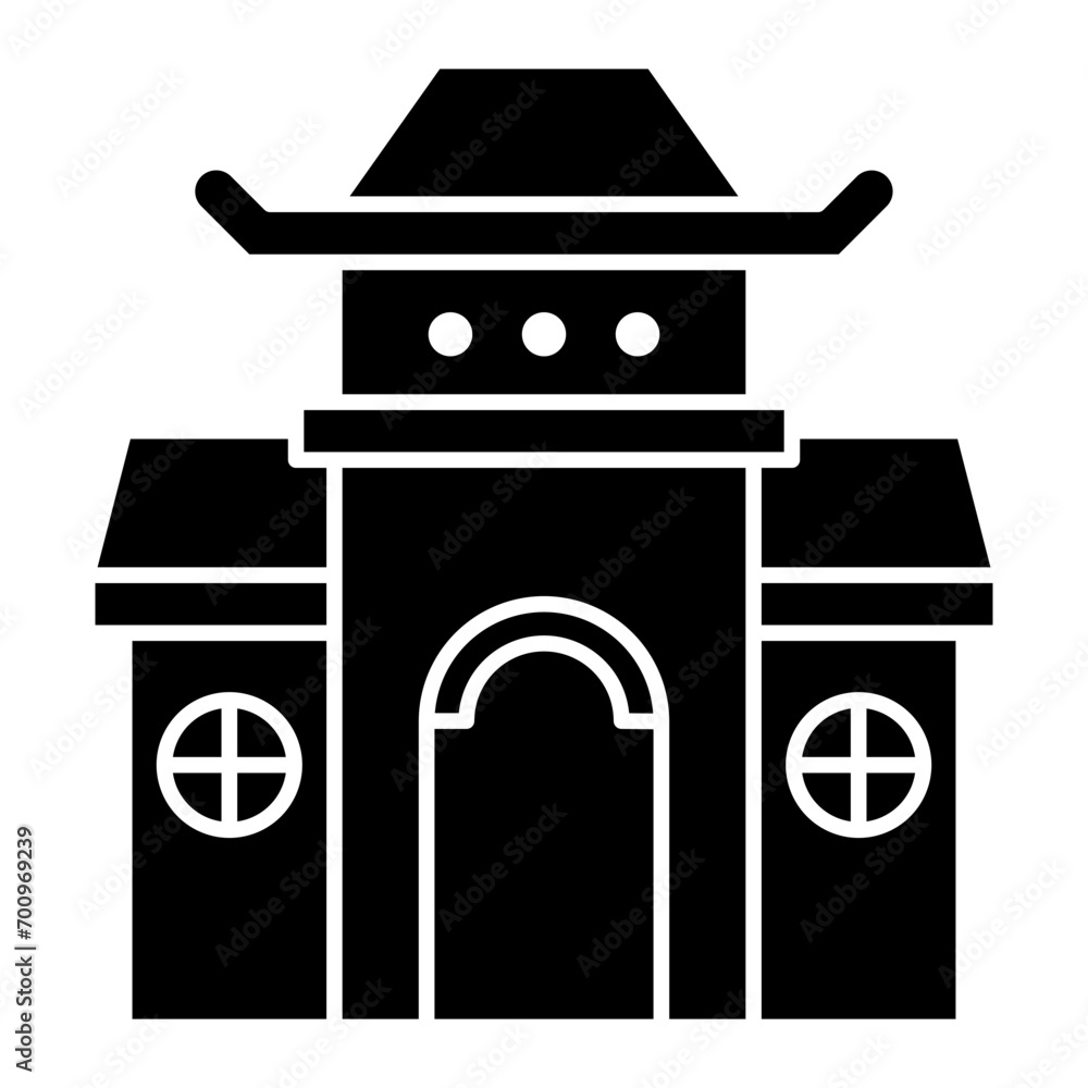 Chinese Temple glyph icon, related to Chinese new year theme. use for web, digital and app development Chinese Temple glyph icon, related to Chinese new year theme. use for web, digital and app development