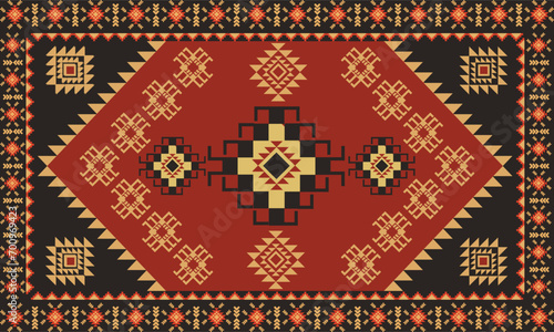 ethnic rug motif pattern vector	