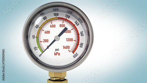 Air pressure meter isolated on white background. 3D illustration