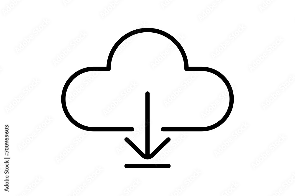 cloud download icon. icon related to download. suitable for web site, app, user interfaces, printable, ui etc. line icon style. simple vector design editable cloud download icon. icon related to download. suitable for web site, app, user interfaces, printable, ui etc. line icon style. simple vector design editable