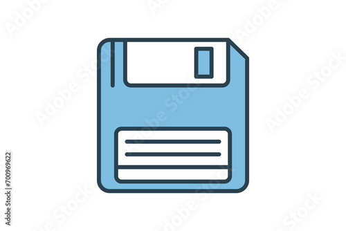 floppy disk icon. icon related to download. suitable for web site, app, user interfaces, printable, ui etc. flat line icon style. simple vector design editable