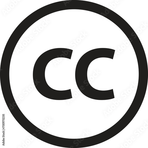 CC icon logo with circle vector