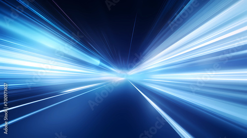 blue and white ray of light, light arc, high speed, technology abstract background