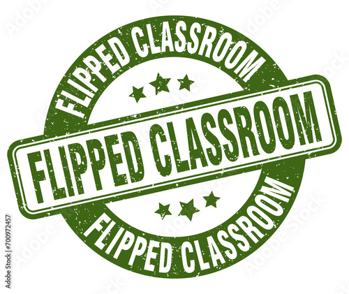 flipped classroom stamp. flipped classroom label. round grunge sign