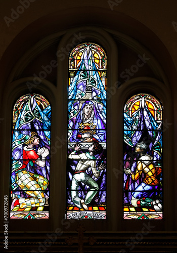 Immaculate Conception cathedral, Cuenca, Ecuador. Stained glass