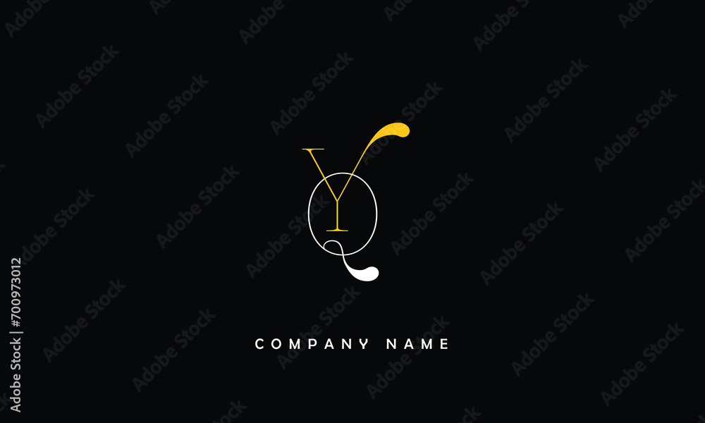 YQ, QY, Y, Q Abstract Letters Logo Monogram YQ, QY, Y, Q Abstract Letters Logo Monogram