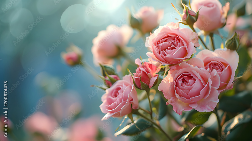 Pink roses in soft color, Made with blur style for background Pink roses in soft color, Made with blur style for background