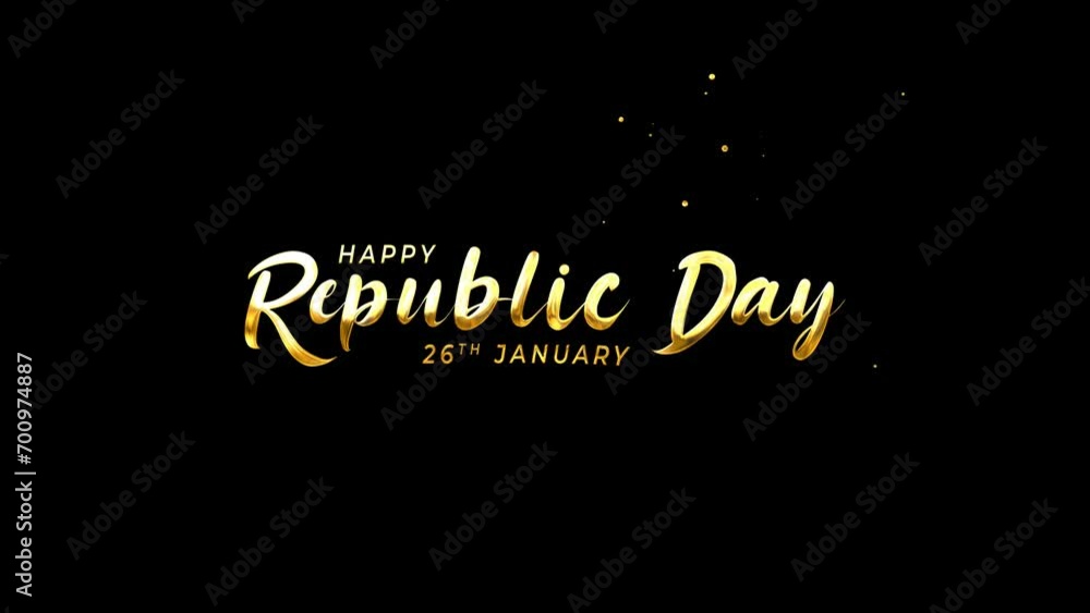 Happy Republic Day 26th january text , national holiday in India concept, indian patriotic decorative animated lettering, Lettering of festive greeting card motion grapich Happy Republic Day 26th january text , national holiday in India concept, indian patriotic decorative animated lettering, Lettering of festive greeting card motion grapich