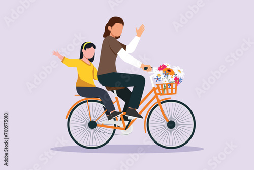 Family and children spending time together. Walking family concept. Colored flat vector illustration isolated. © Sell Vector
